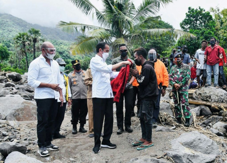 Joko Widodo arrived in hard-hit Lembata island Friday morning