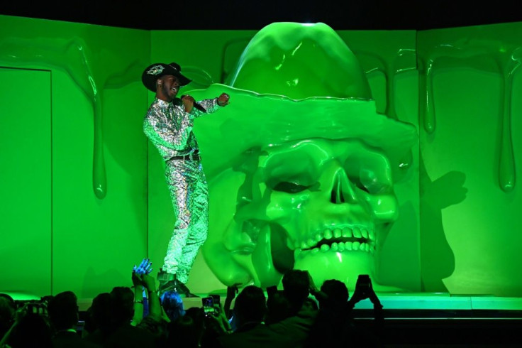 Lil Nas X performs onstage during the Grammy Awards in January 2020