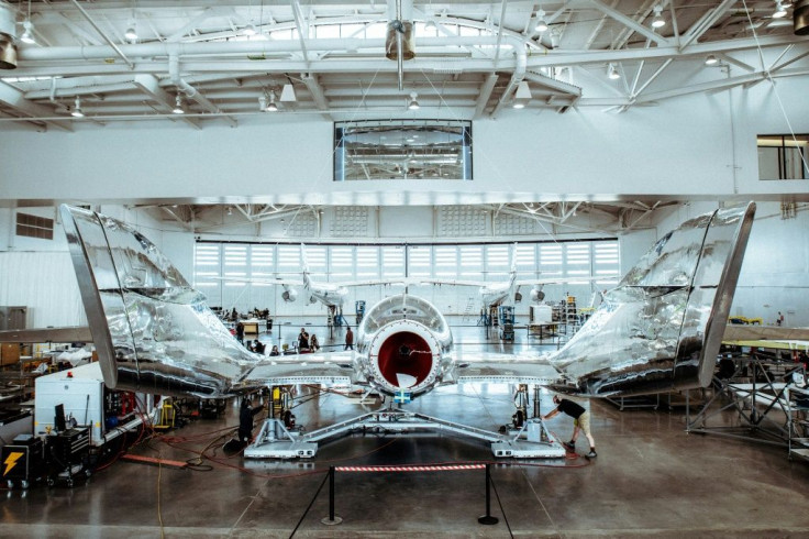 This November 11, 2020, image obtained from Virgin Galactic shows pre-flight operations in Las Cruces, New Mexico