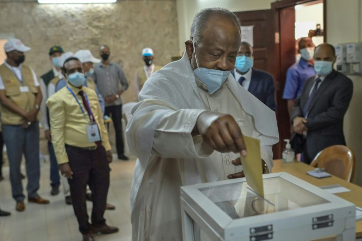 President Ismail Omar Guelleh cast his ballot in the Ras-Dika district in the capital Djibouti