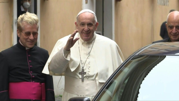 Pope Francis arrives for private mass in Rome