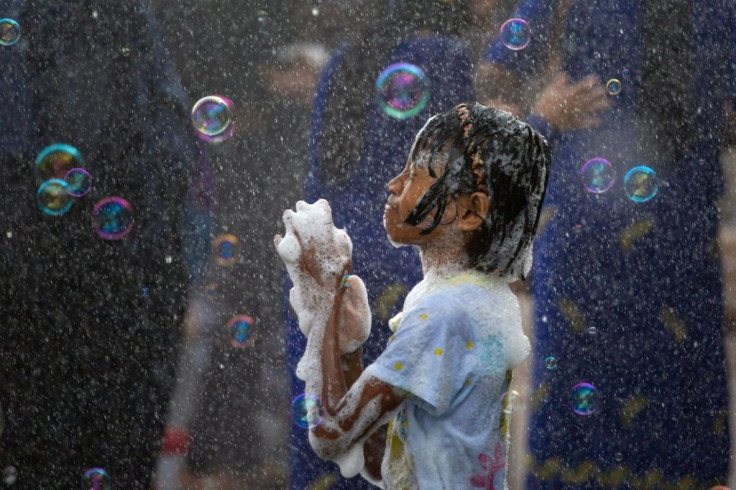 Public water fights are part of a cleansing ritual to welcome in the Buddhist new year and are also held in Thailand, Cambodia and Laos