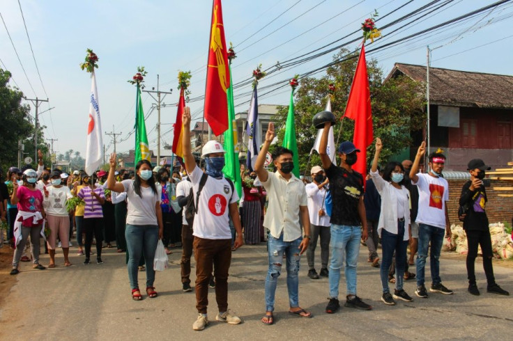 Anti-coup protestors have adopted the three-finger salute from the dystopian 'Hunger Games' movies