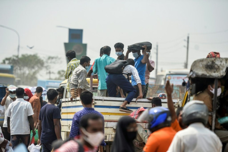 Most people leaving are informal workers in Dhaka stores, offices and markets