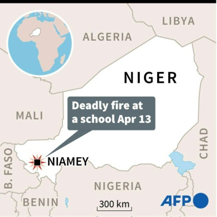 Map of Niger locating Niamey where the blaze occurred