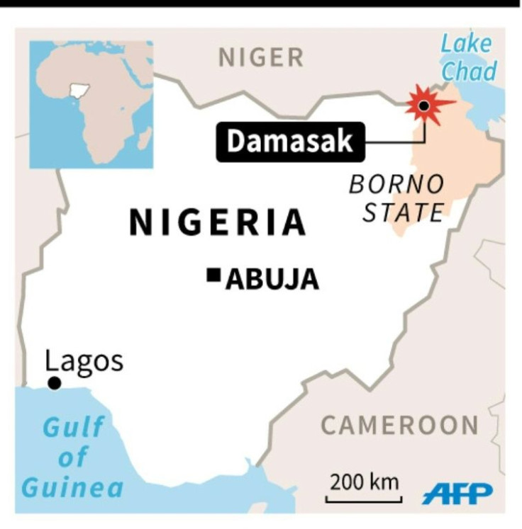 Map locating Damasak