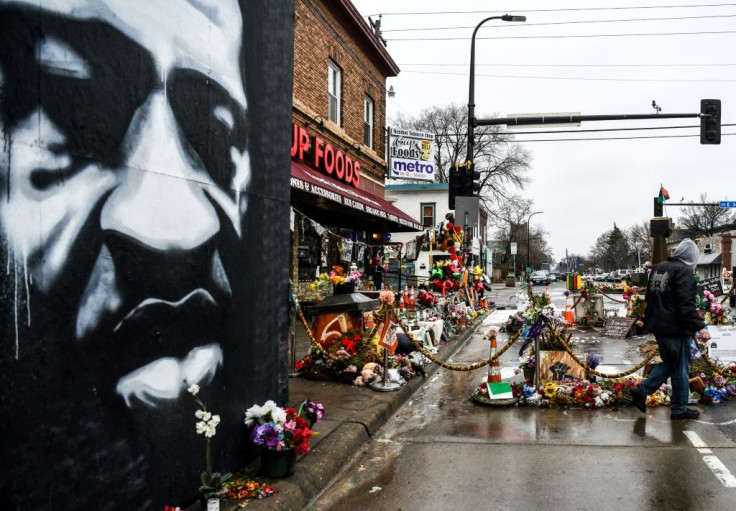 A memorial to George Floyd on the street where he died in Minneapolis, Minnesota