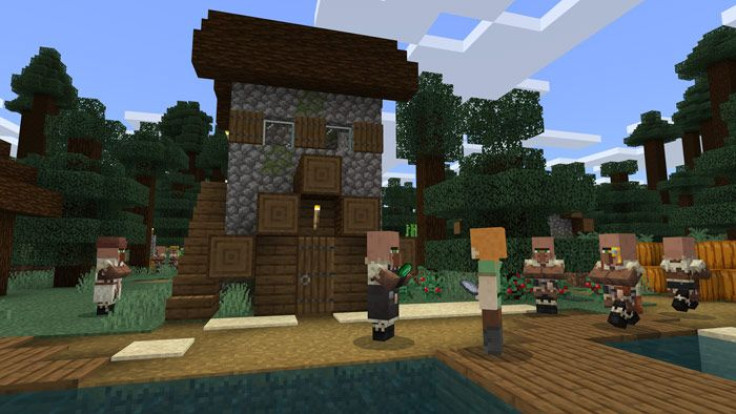 An NPC village in Minecraft