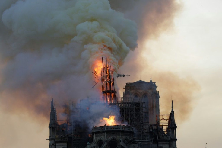 The spire collapsed and much of the roof was destroyed on the evening of April 15 2019