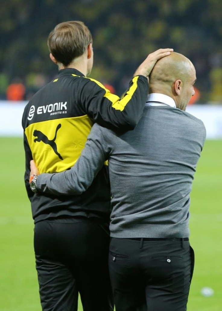 Pep Guardiola (right) and Thomas Tuchel were previously rivals in Germany