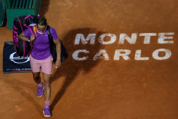 All over: Rafael Nadal leaves the court after losing to Andrey Rublev