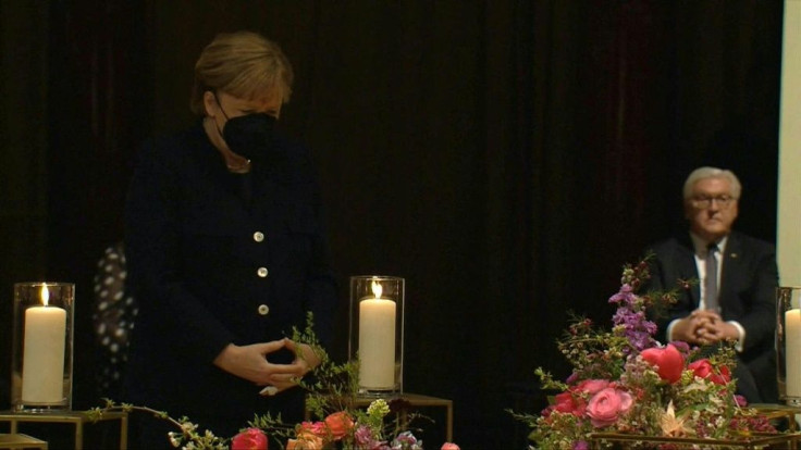 Germany, represented by Chancellor Angela Merkel and President Frank-Walter Steinmeier, holds a national memorial service in a Berlin concert hall for its nearly 80,000 victims of the coronavirus pandemic