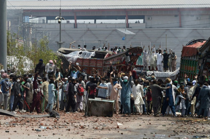 The officers were taken as hostages by supporters of the radical Islamist group Tehreek-e-Labbaik Pakistan during violent protests in Lahore