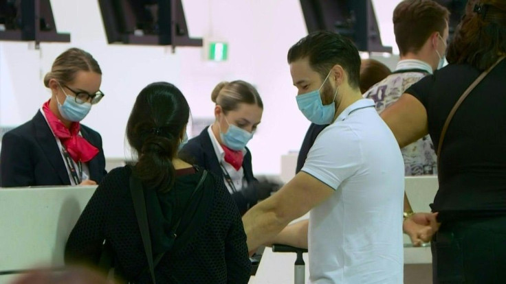 Excited passengers prepare to fly from Sydney Airport to New Zealand on the first flights to take advantage of a quarantine-free travel bubble between Australia and New Zealand.