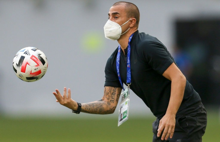 Under pressure: Guangzhou FC's coach Fabio Cannavaro appeared to be on the brink of the sack after failing to guide Guangzhou FC to a ninth CSL crown in 2020