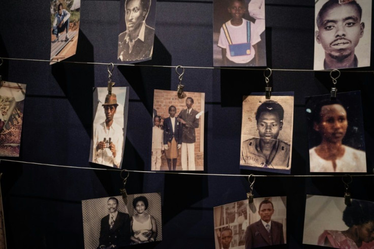 Photos of victims displayed at the Kigali Genocide Memorial