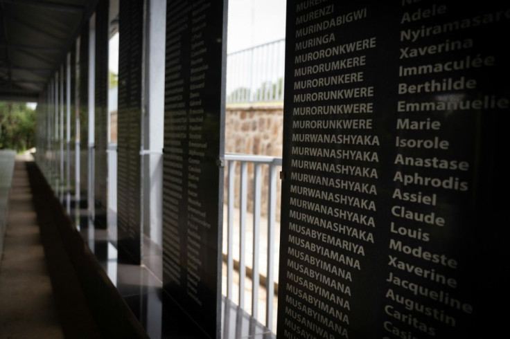 Names of victims of the Rwandan genocide at the Bisesero Genocide Memorial in western Rwanda