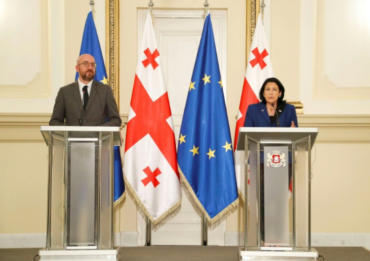 European Council President Charles called for constructive engagement in Georgia at a press conference with President Salome Zurabishvili