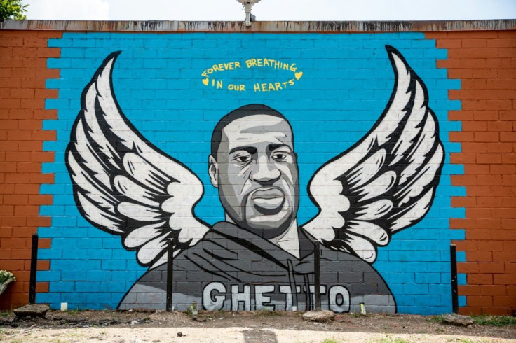 One of the murals paying homage to George Floyd is seen in Houston on June 2, 2020