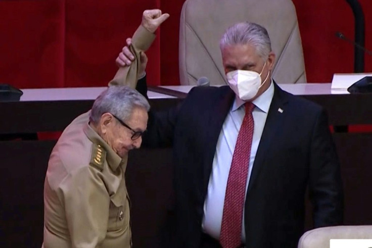 Communist Party first secretary Miguel Diaz-Canel (right), who took over from Raul Castro on April 19, has previously spoken of the need for Cubans to be better connected digitally