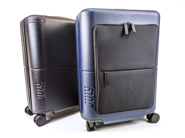 The blue July Carry On Pro next to the July Carry On 