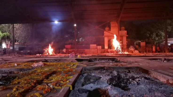 Crematoriums are working around the clock in many Indian cities, including New Delhi, to cope with the increasing Covid-19 fatalities, as grieving families wait for hours to cremate their deceased relatives.