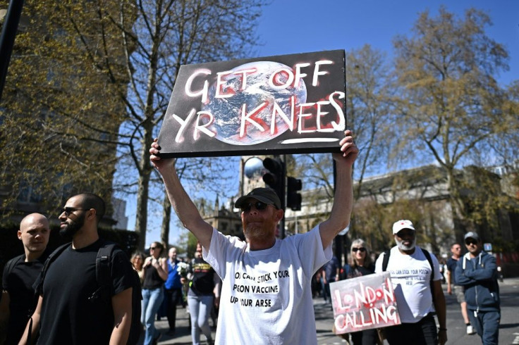 Demonstrators had gathered in early afternoon and marched along several major arteries, including the main shopping district Oxford Street, with videos and photos showing thousands in attendance