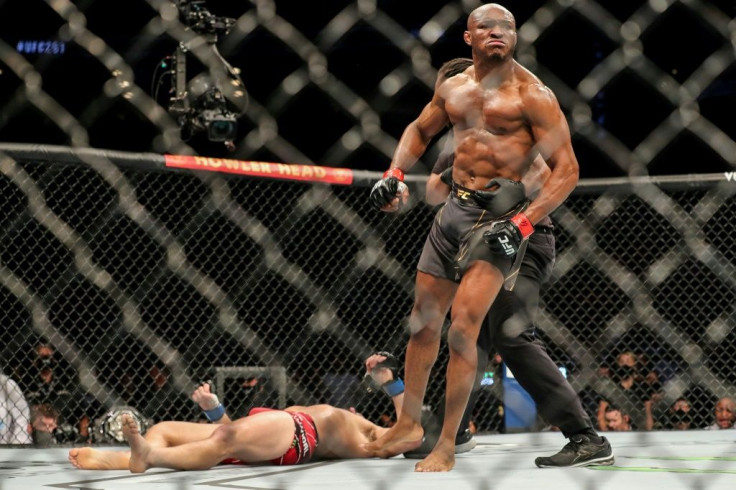 Nigerian-American welterweight champion Kamaru Usman knocked American challenger Jorge Masvidal out cold with a straight right to the chin