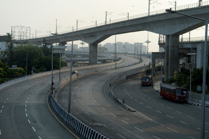 A partially deserted road during a lockdown imposed in Chennai, India