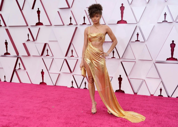 Oscar-nominated actress and singer Andra Day gave her all on the red carpet at Union Station in Los Angeles