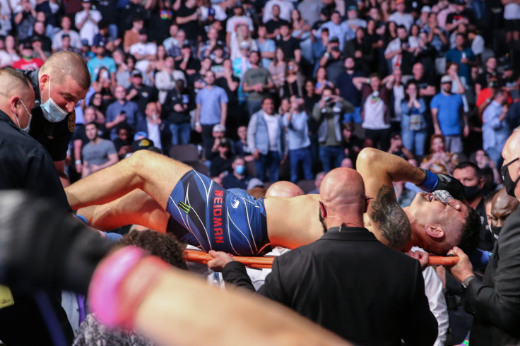 Chris Weidman after breakig his leg at UFC 261