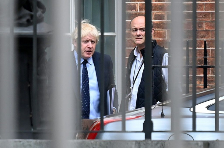 Britain's Prime Minister Boris Johnson pictured in 2019 with Dominic Cummings