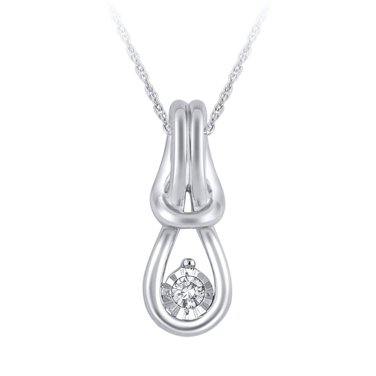 Ritani sterling silver diamond loop pendant