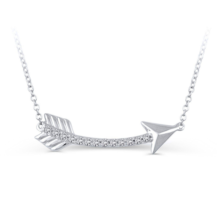 Ritani sterling silver diamond arrow necklace