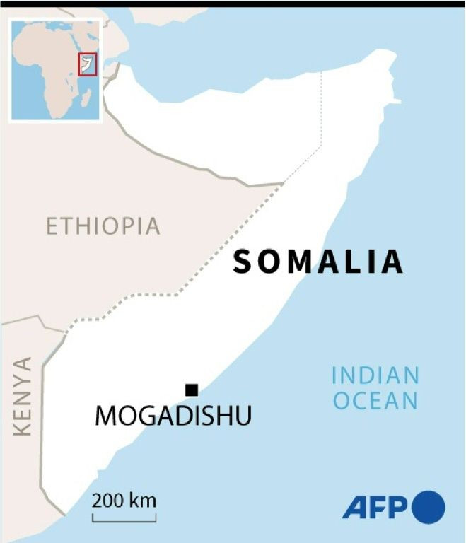 Map of Somalia locating the capital Mogadishu