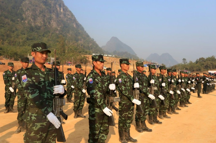 Fighters from the Karen National Union (pictured) have clashed with the military in their territory along Myanmar's eastern border for weeks