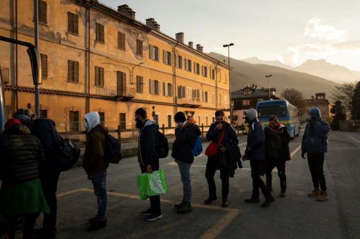 Every evening, dozens of migrants take the bus from Oulx to the village of Claviere, where they wait until nightfall to try to walk the mountain paths to France