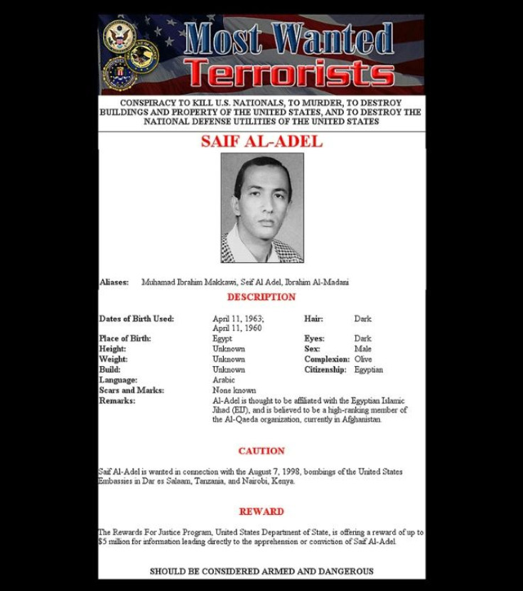 A 2001 US wanted poster for Saif Al-Adel