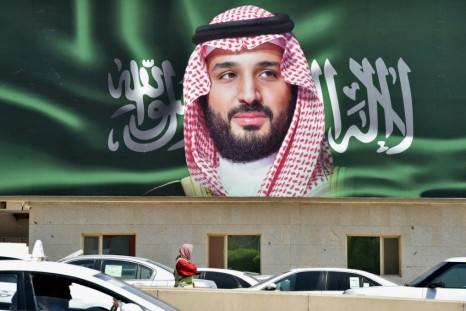 A picture taken on October 22, 2018 shows a portrait of Crown Prince Mohammed bin Salman in Riyadh, the de facto ruler of Saudi Arabia