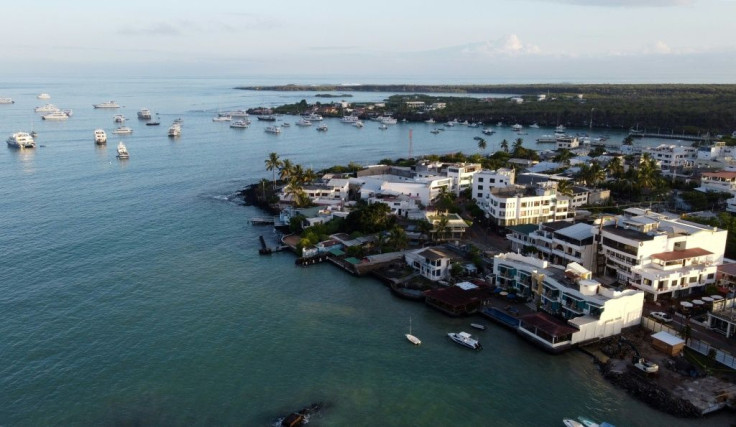 Aerial view of Puerto Ayora in Santa Cruz Island, in the Galapagos archipelago