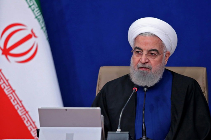 Iran's President Hassan Rouhani attends a cabinet meeting in a handout picture provided by the presidency on April 28, 2021