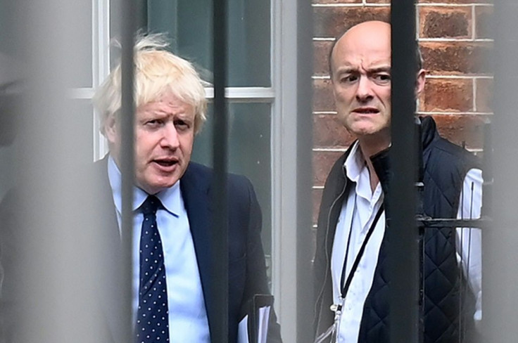 Johnson (L) has been locked in a war of words with his former top aide Dominic Cummings (R)