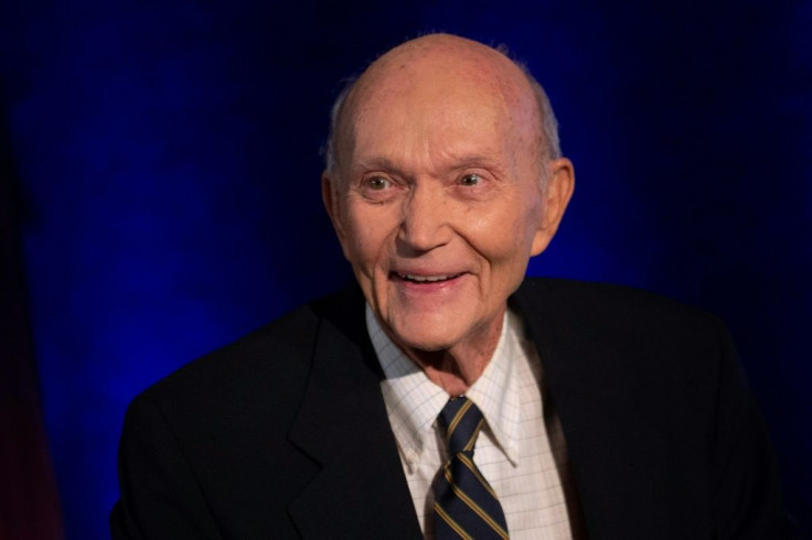 Apollo 11 astronaut Michael Collins, pictured at the National Press Club in Washington in 2019, flew the Apollo 11 command module while his crewmates became the first people to land on the Moon