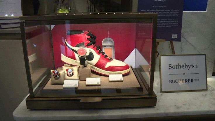 Sotheby's is holding its first ever sneakers auction, with lots including a pair of Nike Air Jordans worn by basketball legend Michael Jordan in his rookie season. They're estimated to sell for between 100,000 and 150,000 Swiss francs (109,500-164,000 US 