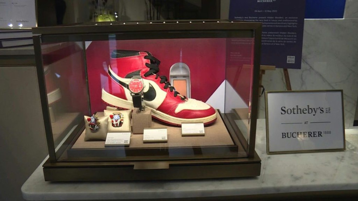 Sotheby's is holding its first ever sneakers auction, with lots including a pair of Nike Air Jordans worn by basketball legend Michael Jordan in his rookie season. They're estimated to sell for between 100,000 and 150,000 Swiss francs (109,500-164,000 US