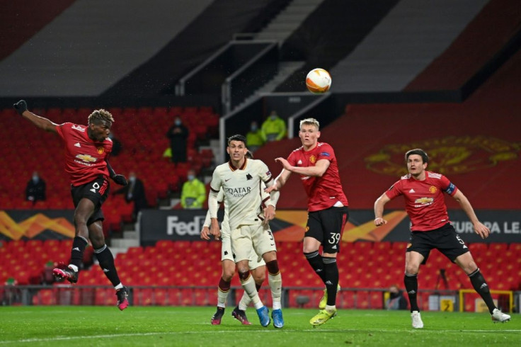 Six of the best: Paul Pogba (left)scored in Manchester United's 6-2 win over Roma