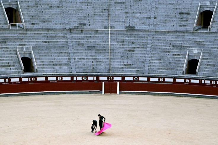 At Madrid's world-famous bullring, apprentice bullfighters continue their daily classes even if the pandemic has forced fights to halt