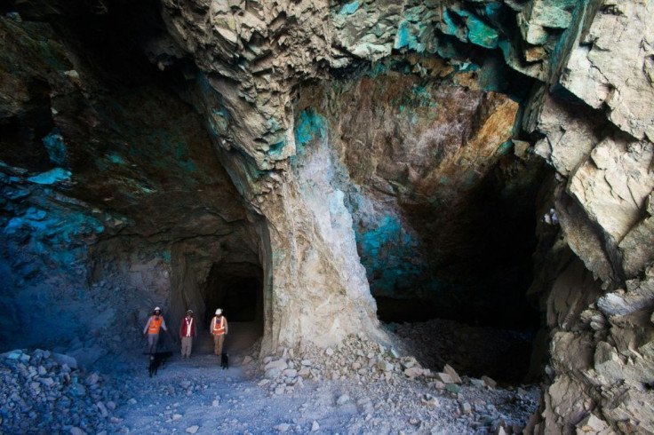 Workers of the Next Mineral mining company inspect the Comahue copper mine in Antofagasta, Chile -- copper prices hit a ten-year high this week