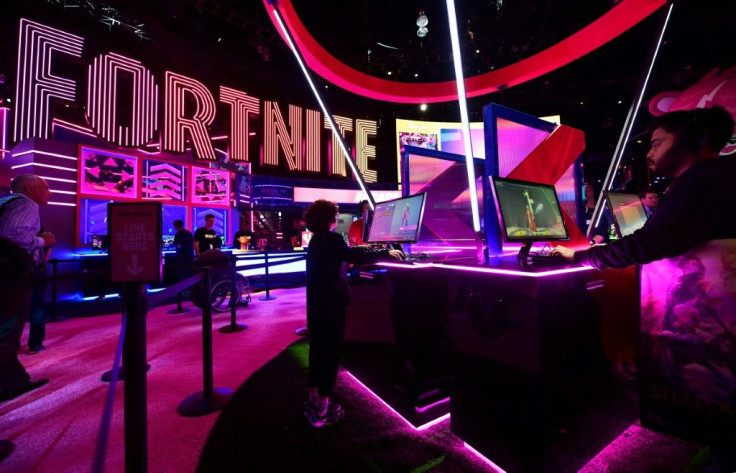 Gaming fans play "Fortnite" at the 2019 Electronic Entertainment Expo, also known as E3, on June 11, 2019