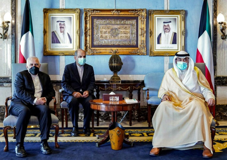 Zarif, pictured left at al-Seef palace in Kuwait City on April 29, has lately been on a regional tour and has repeatedly taken to Instagram to respond to the leak